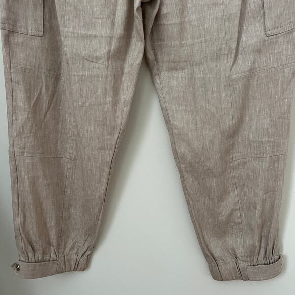REISS Womens Cargo Style Linen Blend Trousers Size 10 - Picture 3 of 13